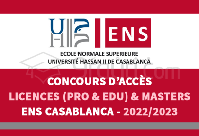concours accès Licence Professionnelle S1 Licences Éducation S3 Masters ENS Casablanca 2022-2023
