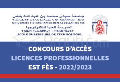 concours accès Licences Professionnelles EST Fès 2022-2023