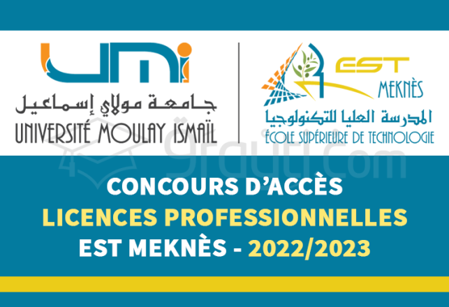 concours accès Licences Professionnelles EST Meknès 2022-2023