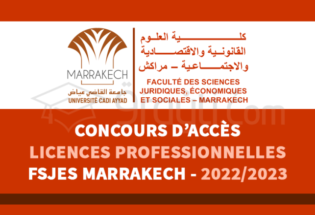 concours accès Licences Professionnelles FSJES Marrakech 2022-2023
