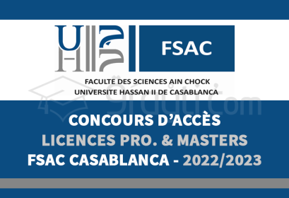 concours accès Licences Professionnelles Masters FS Aïn Chock Casablanca 2022-2023