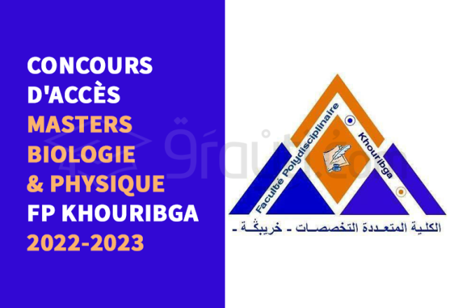 concours accès Masters Biologie Physique FP Khouribga 2022-2023