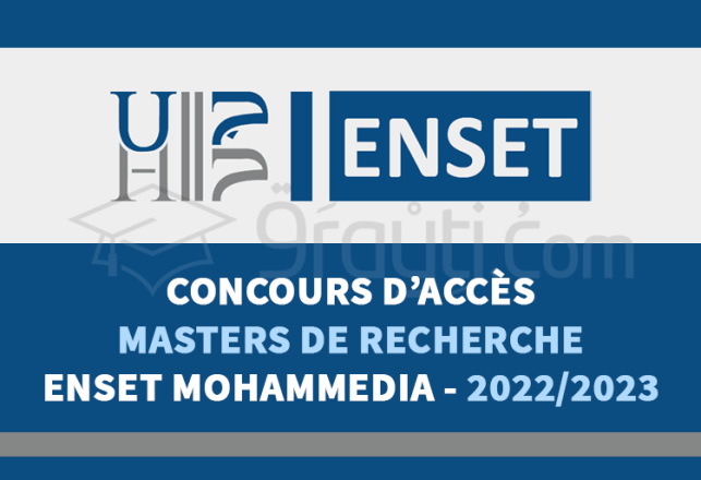 concours accès Masters Recherche ENSET Mohammedia 2022-2023