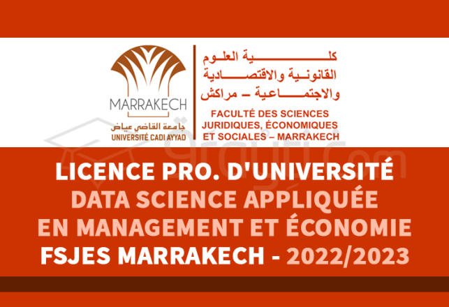 Licence Professionnelle Université Data Science Appliquée en Management et Économie FSJES Marrakech 2022-2023