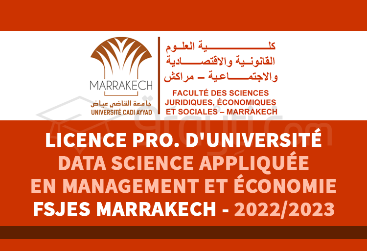 Licence Professionnelle Université Data Science Appliquée en Management et Économie FSJES Marrakech 2022-2023