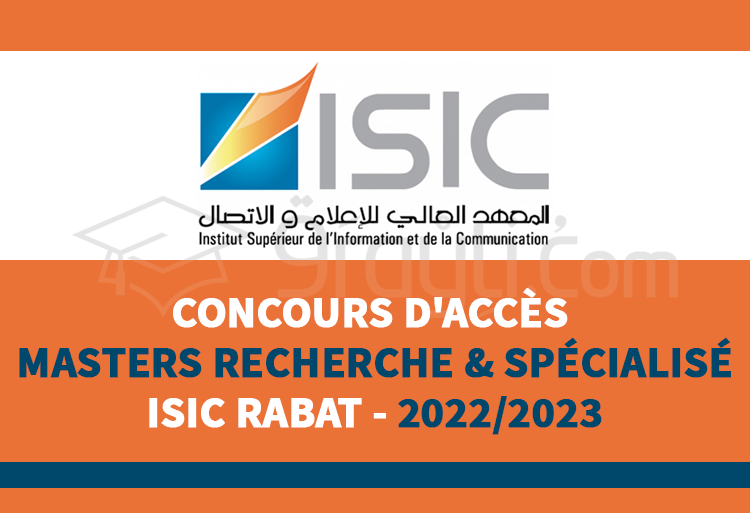 concours accès Masters Recherche Spécialisé ISIC Rabat 2022-2023