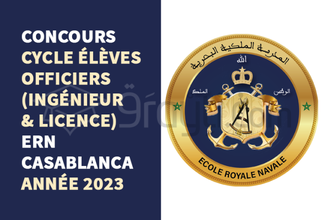 concours cycle élèves officiers Ingénieur Licence ERN Casablanca 2023