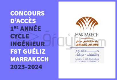 concours 1re année cycle ingénieur FST Marrakech 2023-2024