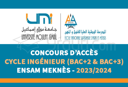 concours cycle ingénieur ENSAM Meknès 2023-2024