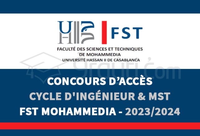 concours cycle ingénieur Masters Sciences Techniques FST Mohammedia 2023-2024