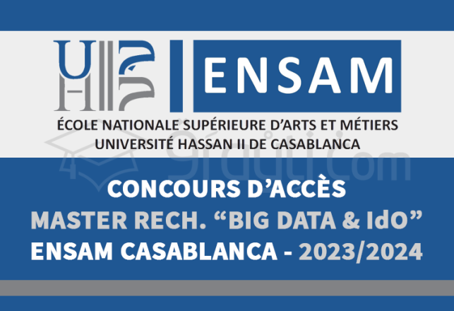 concours Master Recherche Big Data Internet des Objets ENSAM Casablanca 2023-2024