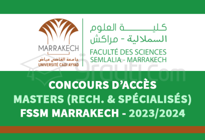 concours Masters Faculté Sciences Semlalia Marrakech FSSM 2023-2024