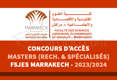 concours Masters FSJES Marrakech 2023-2024
