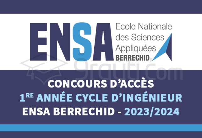 concours 1re année cycle ingénieur ENSA Berrechid 2023-2024