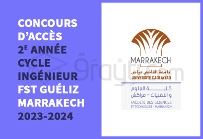 concours 2e année cycle ingénieur FST Marrakech 2023-2024