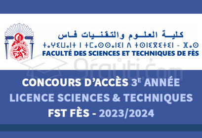concours 3e année cycle Licence Sciences Techniques FST Fès 2023-2024