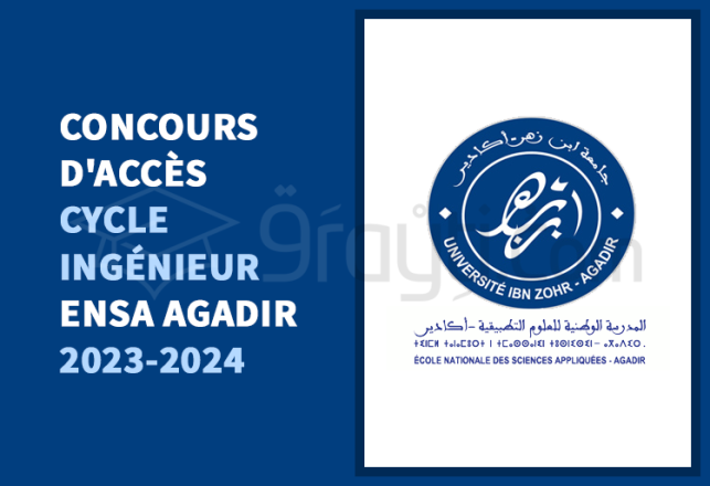 concours cycle ingénieur ENSA Agadir 2023-2024