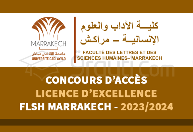 concours Licence Excellence titulaires Bac+2 FLSH Marrakech 2023-2024