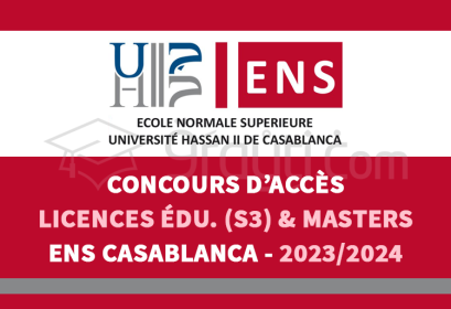 Concours Licences Éducation S3 Masters ENS Casablanca 2023-2024