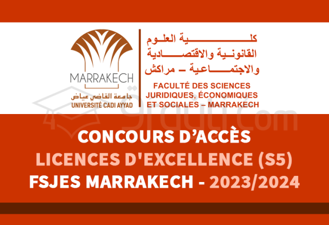 concours Licences Excellence S5 FSJES Marrakech 2023-2024
