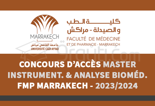 concours Master Instrumentation Analyse Biomédicale FMP Marrakech 2023-2024