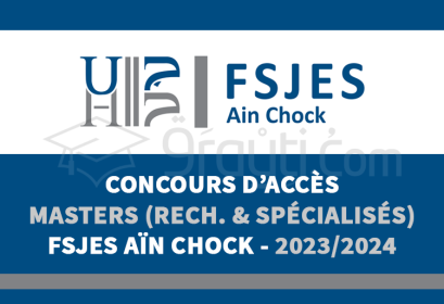 Concours Masters FSJES Aïn Chock 2023-2024