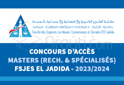 concours Masters FSJES El Jadida 2023-2024