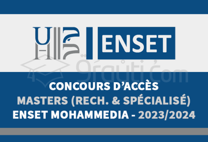 concours Masters Recherche Spécialisé ENSET Mohammedia 2023-2024