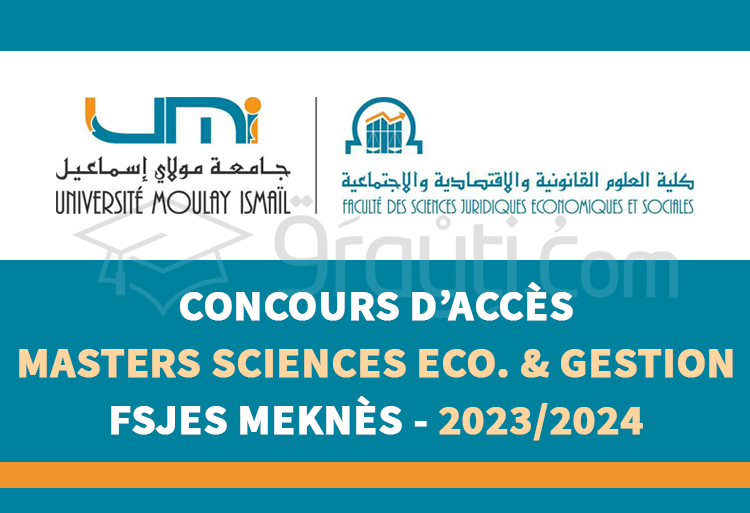 concours Masters Sciences Economiques Gestion FSJES Meknès 2023-2024