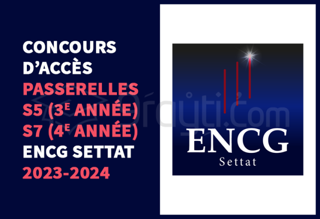 concours passerelles 3e année S5 4e année S7 ENCG Settat 2023-2024