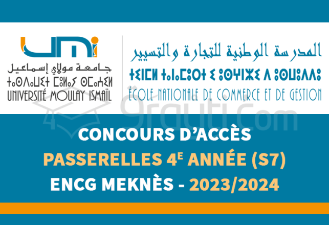 concours passerelles 4e année S7 ENCG Meknès 2023-2024