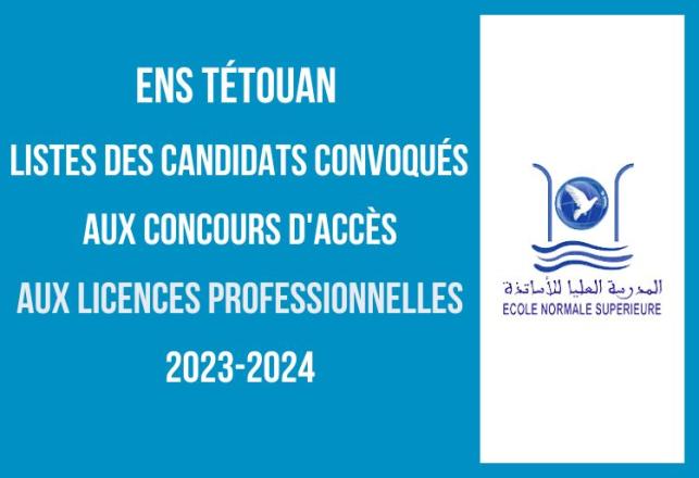ENS Tétouan listes des convoqués concours LP 2023-2024