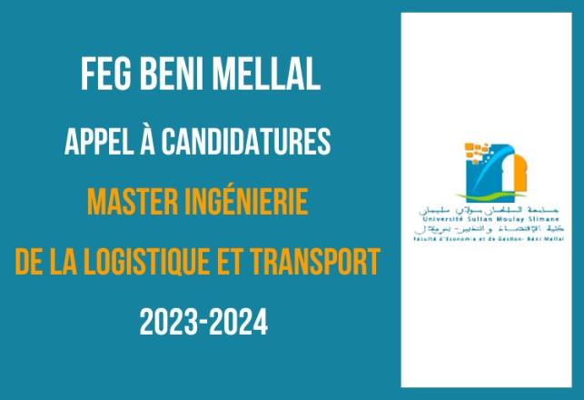 FEG Beni Mellal Master Ingénierie de la Logistique et Transport 2023-2024