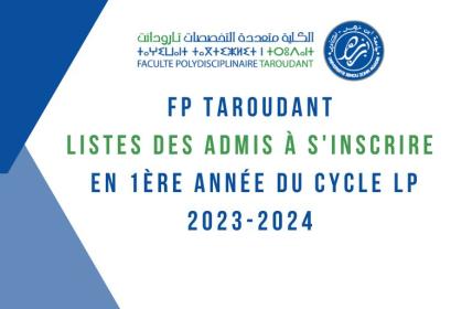 FP Taroudant listes des admis 1ère année LP 2023-2024