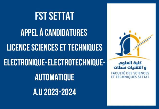 FST Settat concours Licence EEA 2023-2024
