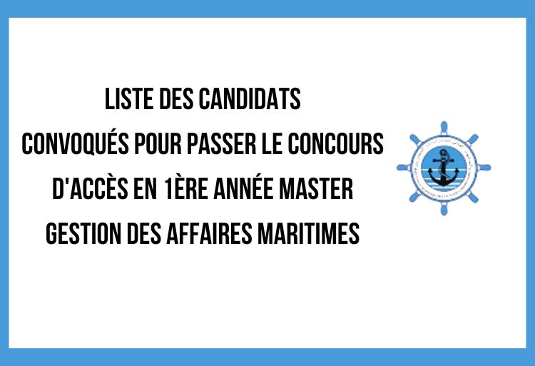 ISEM Casablanca Présélection Master Gestion des Affaires Maritimes 2023