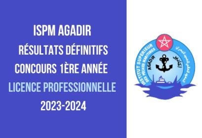ISPM Agadir Résultats définitifs concours 1ère année LP 2023