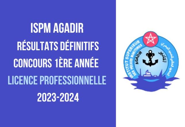ISPM Agadir Résultats définitifs concours 1ère année LP 2023