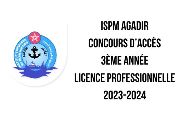 ISPM Agadir concours 3ème année LP 2023