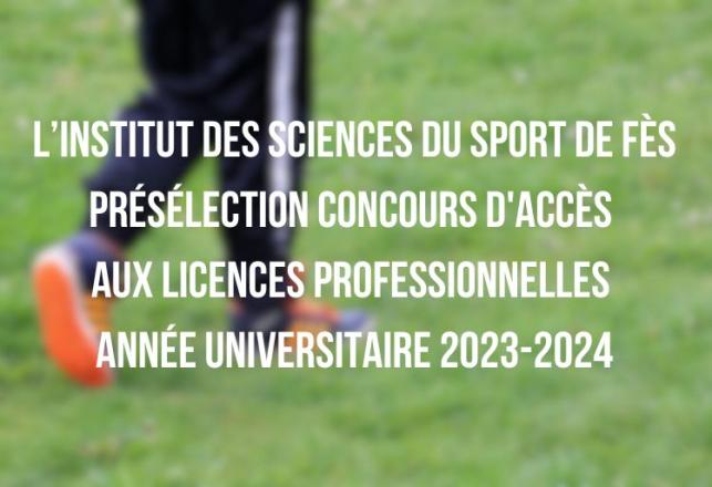 Présélection concours d'accès au cycle LP à l'ISS Fès 2023-2024
