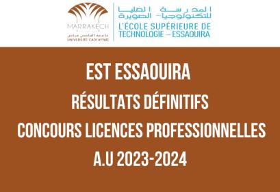 EST Essaouira résultats définitifs concours LP 2023-2024