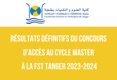 Résultats définitifs concours Master FST Tanger 2023-2024