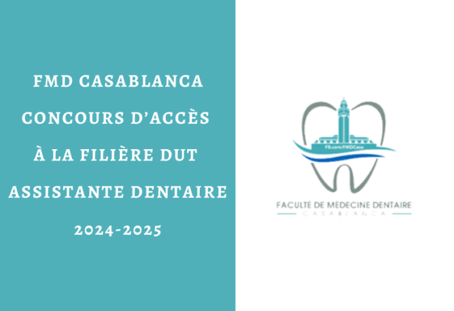 Concours DUT Assistante Dentaire FMD Casablanca 2024-2025