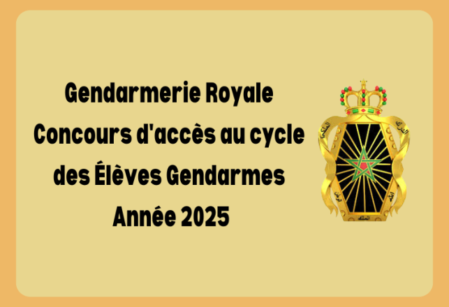 Concours Élèves Gendarmes Gendarmerie Royale 2025