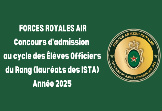 Concours Élèves Officiers du Rang des Forces Royales Air (lauréats des ISTA) 2025