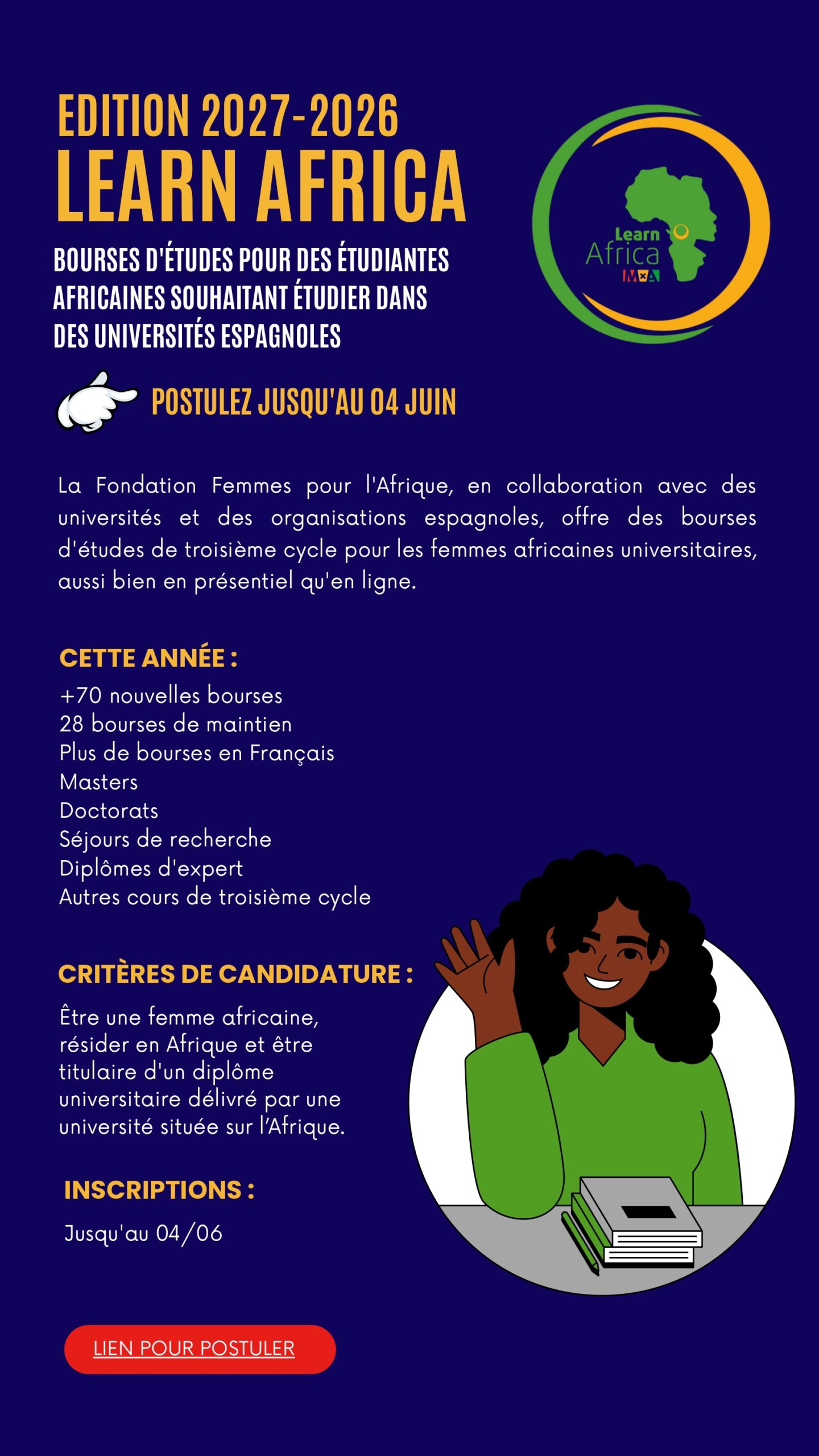 Bourses Learn Africa 2026-2027
