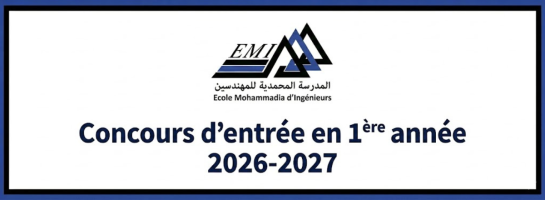 EMI concours d’entrée en 1ère année 2026-2027