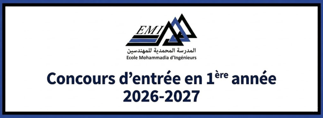 EMI concours d’entrée en 1ère année 2026-2027